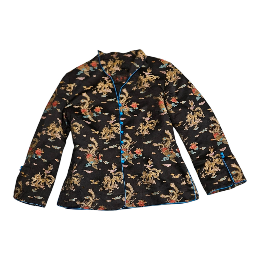 Small Embroidered Long Sleeve Button Up Jacket